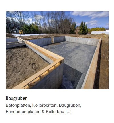 Baugruben Kellerplatten Fundamente in  Berglen