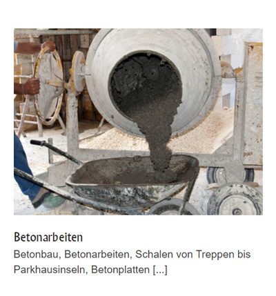 Betonarbeiten Betonbau Betonplatten für 73663 Berglen